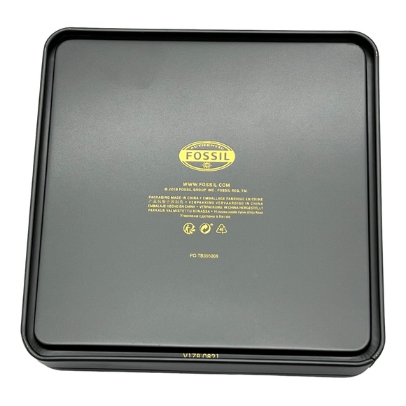 New FOSSIL Leather Wallet Bi-fold Flip ID Dark Brown Tin Box - Picture 7 of 8